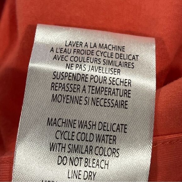 Coral Sleeveless knee length Dress with Side Buttons - Picture 10 of 13